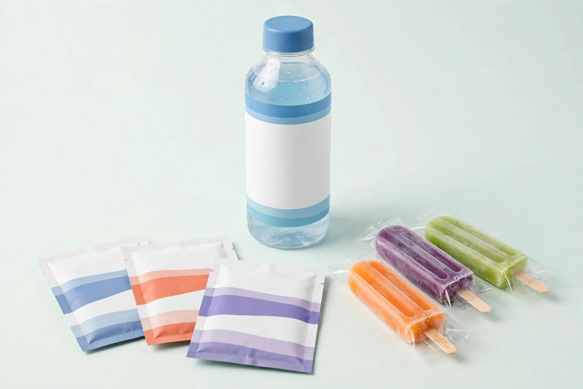 Illustration of Pedialyte (Abbott) ready-to-drink, powder, freezer pops